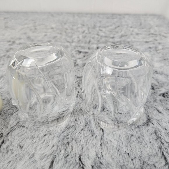 Lead Crystal Cottage Votive Candle Holders Set of 2 Tea Lights 3" - Picture 5 of 6